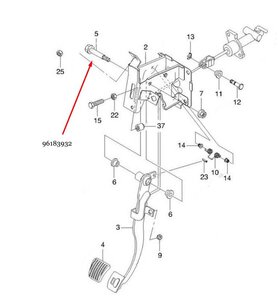 Купить Болт крепления педали сцепления 96183932 на Шевроле Авео