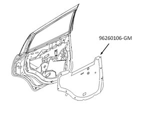 Купити Шумоизоляция задн. прав. двери 96260106 на Шевроле Такума 1.6